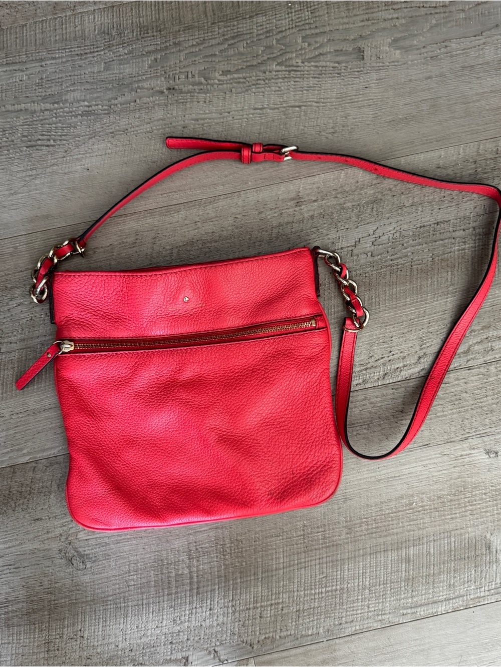 Kate Spade Pebbled Leather Crossbody Bag in Poppy Red